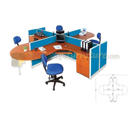 Panen Raya Furniture WORKSTATION UNO PARTISI 5 CM / WS 4