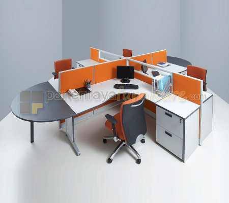 Panen Raya Furniture PARTISI KANTOR MODERA CONFIGURATION 4 STAFF
