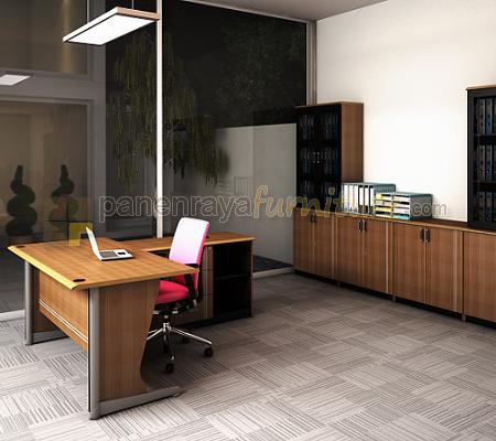 Panen Raya Furniture MEJA KANTOR BENTUK L - LAVENDER SERIES
