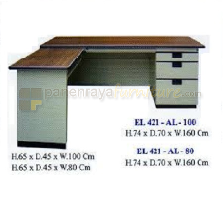 Panen Raya Furniture Meja Kantor Metal ELITE EL 421 AL 100 Grey 160x160