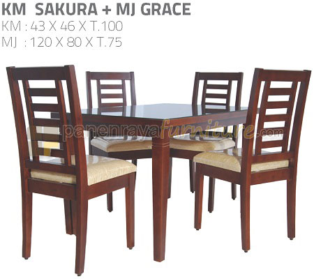 Panen Raya Meja Makan 4 Kursi Grace Set KM Sakura