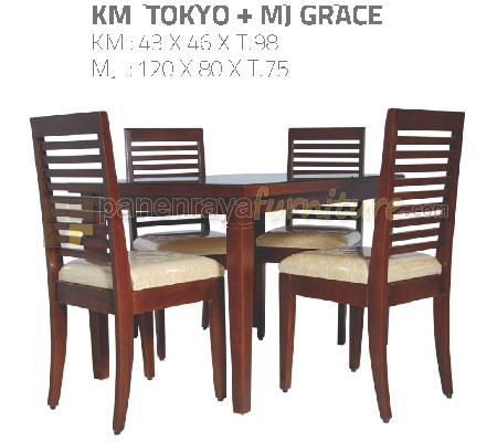 Panen Raya Meja Makan 4 Kursi Grace Set KM Tokyo