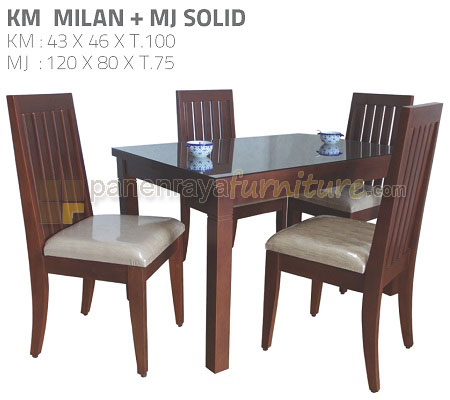 Panen Raya Meja Makan 4 Kursi Solid Set KM Milan