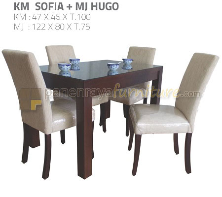 Panen Raya Meja Makan 4 Kursi Hugo Set KM Sofia