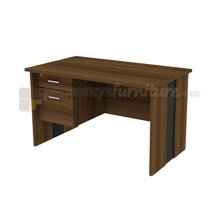 Panen Raya Furniture Meja Kantor 140Cm & 2 Laci (Teakwood)