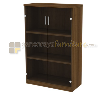 Panen Raya Lemari Arsip Kantor Pintu Kaca Expo DMC 00 Teak Wood 79x40x126