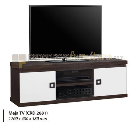 Panen Raya Furniture Meja TV Graver CRD 2681 Walnut White 120x40x38