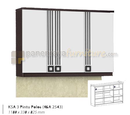 Panen Raya Furniture Rak Dapur Atas Graver KSA 2543 Walnut Putih 1180x330x825