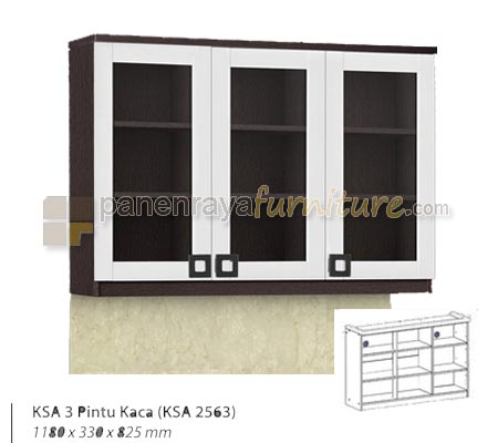 Panen Raya Rak Dapur Atas Graver KSA 2563 Walnut Putih 118x33x82