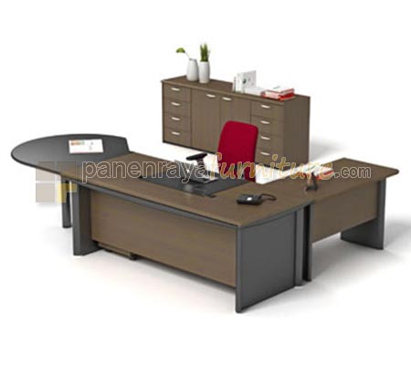 Panen Raya Furniture Meja Direktur HighPoint Classe Configuration 02 Jamaican Walnut