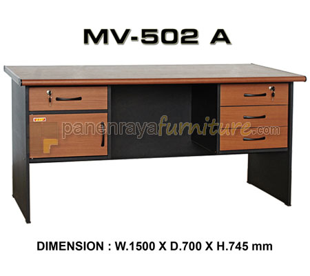 Panen Raya Furniture MEJA KANTOR VIP MV 502 A Teakwood 150x70