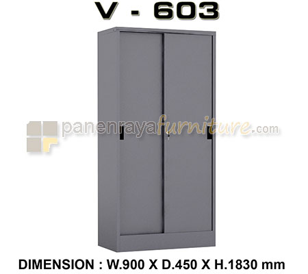 Panen Raya Furniture Lemari Arsip Besi VIP V 603 Grey 90x45x183
