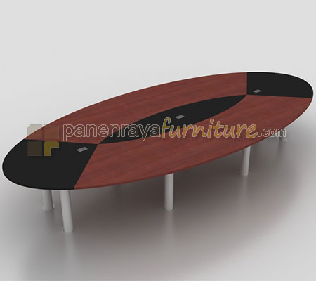 Panen Raya Furniture Meja Meeting Oval Modera MT 4420 Mahogani 440x200x75