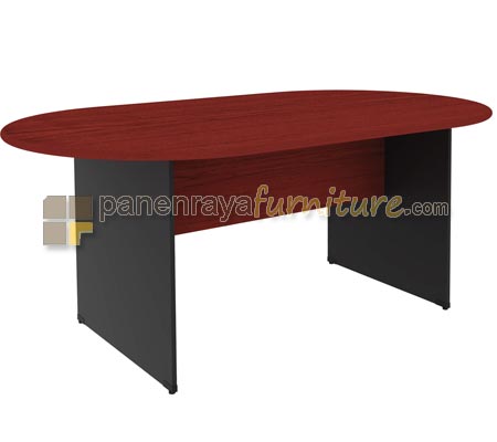 Panen Raya Furniture Meja Meeting Oval Expo MP M240 Mahogani 240x120x75