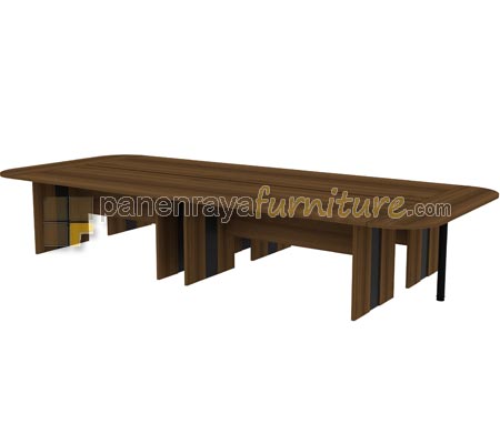 Panen Raya Meja Meeting Oval Expo Config 14-16 Orang Teakwood 440x185x75