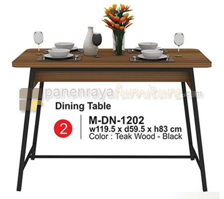 Panen Raya Meja Makan Expo M DN 1202 Teak Wood - Black 120x60x83