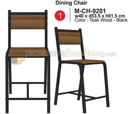 Panen Raya Kursi Makan Expo M CH 9201 Teak Wood-Black 40x54x92