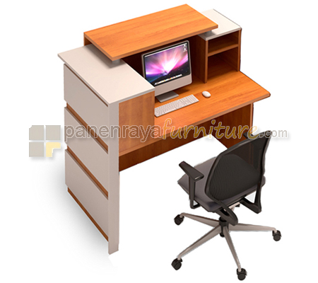 Panen Raya Furniture MEJA RECEPTIONIST UNO URS 1932 L Cherry 120x80x110