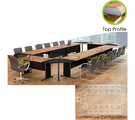 Panen Raya Meja Meeting Euro Configuration D Cherry  630x300x75