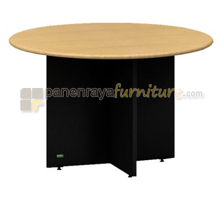 Panen Raya Furniture Meja Meeting Bundar Euro RCT 1200 Beech Black D120x75