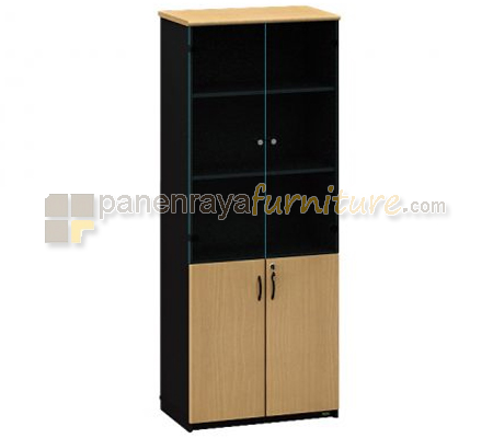 Panen Raya Furniture Lemari Arsip Kantor Euro RHC 8322 Beech Black 80x40x200
