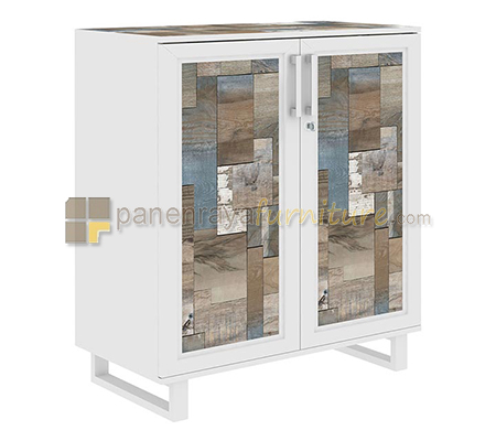 Panen Raya Furniture Rak Buku Pendek Expo NSB 9001 Puzzle White 79x40x90