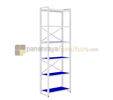 Panen Raya Furniture Rak Besi Expo M BC 6004 White Blue 70x30x193