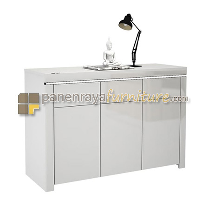 Panen Raya Furniture CREDENZA MELODY ATLANTIC LARGE SIDEBOARD WHITE GLOSSY)