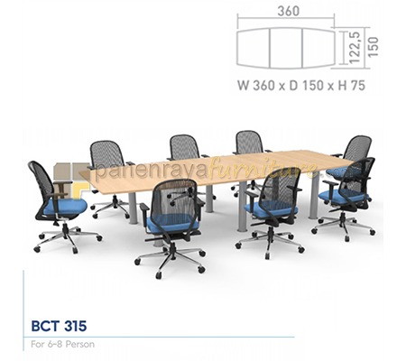 Panen Raya Furniture Meja Meeting Persegi Modera BCT 315 Maple 360x150x75