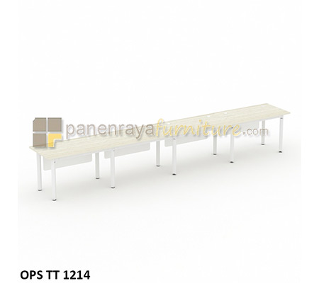 Panen Raya Furniture Workstation Staff 4 Seater Modera OPS TT 1214 Pure Teak 480x70x75
