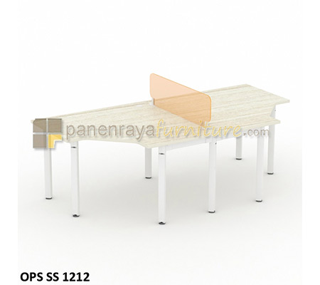 Panen Raya Furniture Workstation Staff 2 Seater Modera OPS SS 1212 Pure Teak 241x120x75