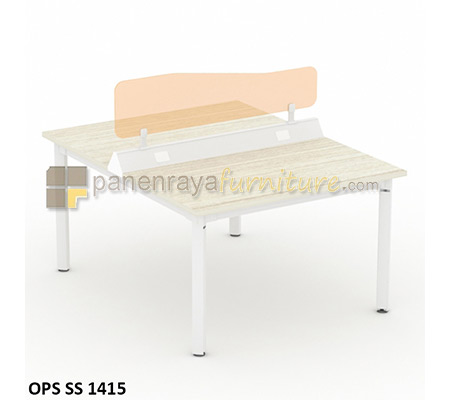 Panen Raya Workstation Staff 2 Seater Modera OPS SS 1415 Pure Teak 140x155x84
