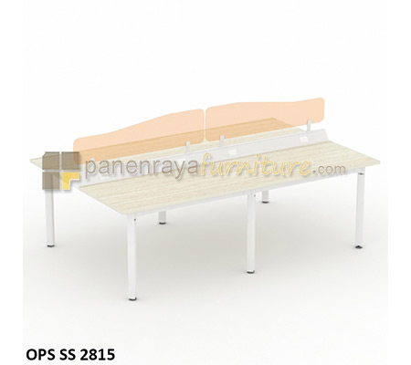 Panen Raya Furniture Workstation Staff 4 Seater Modera OPS SS 2815 Pure Teak 281x155x84