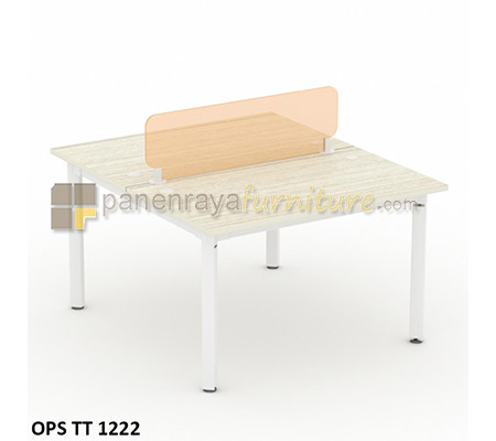 Panen Raya Workstation Staff 2 Seater Modera OPS TT 1222 Pure Teak 120x141x75