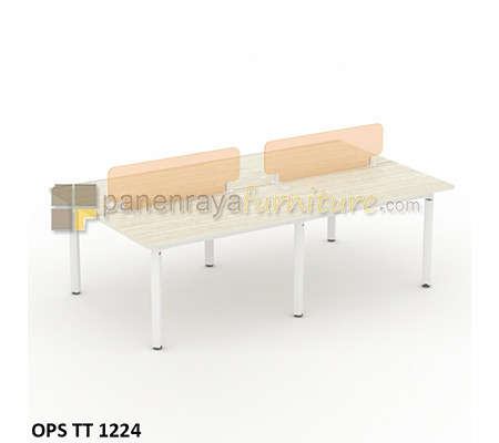 Panen Raya Workstation Staff 4 Seater Modera OPS TT 1224 Pure Teak 240x141x75