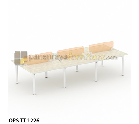 Panen Raya Furniture Workstation Staff 6 Seater Modera OPS TT 1226 Pure Teak 360x141x75