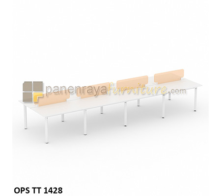 Panen Raya Furniture Workstation Staff 8 Seater Modera OPS TT 1428 Pure Teak 560x141x75