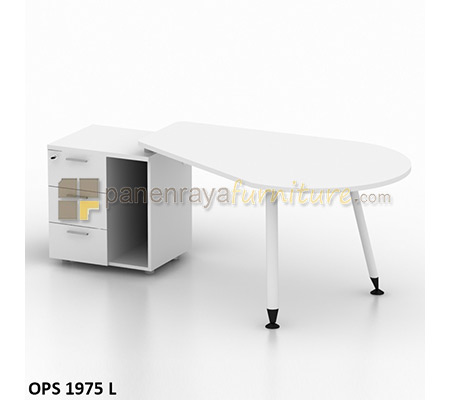 Panen Raya Meja Kantor Executive Left Modera OPS 1975 L White 190x85x75