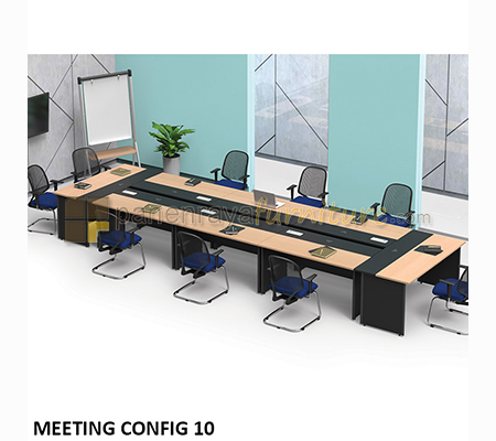 Panen Raya Furniture Meja Meeting Modera Config 10 8-20 Seater Maple 570x160x75