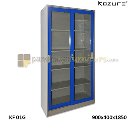 Panen Raya Furniture Lemari Arsip Besi Kozure KF 01G Light Grey - Blue 90x400x185