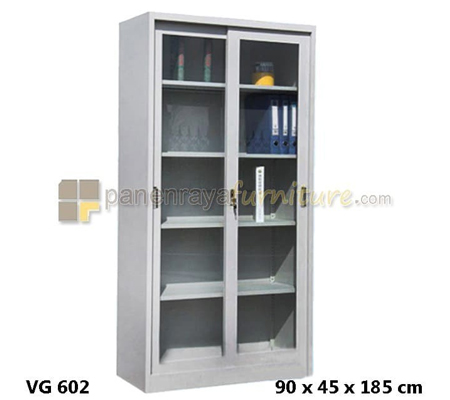 Panen Raya Furniture Lemari Arsip Besi VIP VG 602 Light Grey 90x45x185
