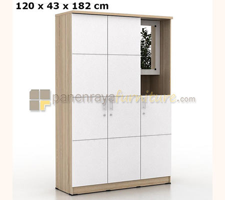 Panen Raya LEMARI PAKAIAN 3 PINTU CERMIN PRODESIGN ALBA WDD3 (SONOMA OAK - WHITE)