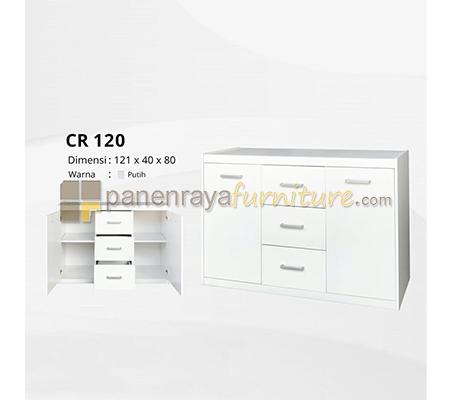 Panen Raya Credenza Laci Serba Guna Lunar CR 120 White 121x40x80