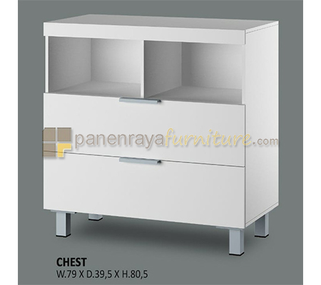 Panen Raya Furniture MEJA TV 2 LACI SIANTANO CH MADRID 80 PUTIH 80X40X80