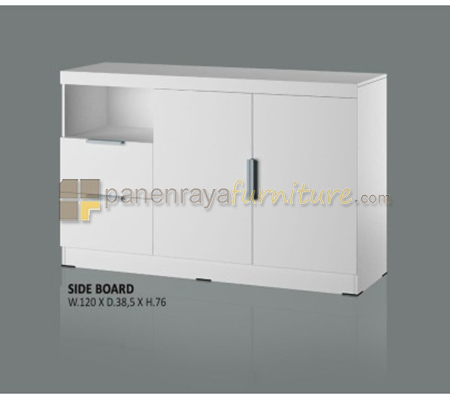 Panen Raya Furniture MEJA TV 2 PINTU PLUS 2 LACI SIANTANO SB MADRID 120 (PUTIH) 120X38.5