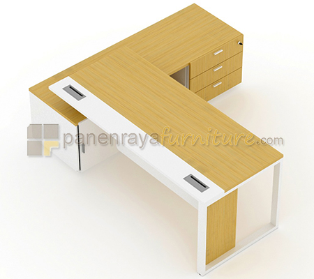 Panen Raya Furniture Meja Kantor UNO UOD 7068 ECR Maple White 200x160x75