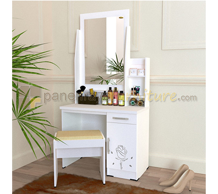 Panen Raya Furniture Meja Rias Romaro MR 03 White 80x40x156