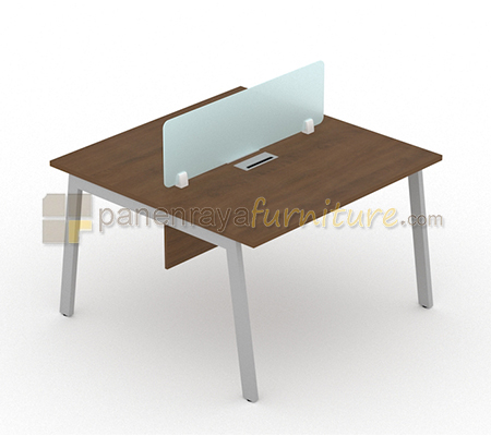 Panen Raya Meja Kantor UNO UOD 8011 Walnut 120x120x75 2 Staff