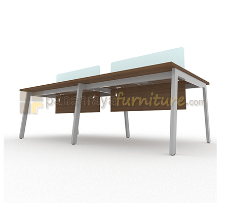 Panen Raya Furniture Meja Kantor UNO UOD 8022 Walnut 240x120x75 4 Staff