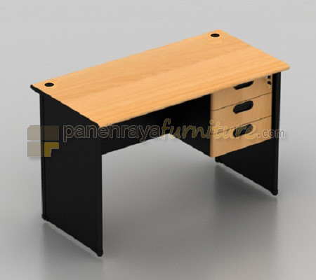 Panen Raya Furniture Meja Kantor UNO UOD 1032 Beech 120x74x75 dan Laci Gantung UFD 1133